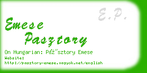 emese pasztory business card